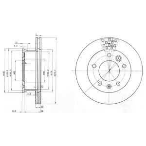 FRONT VENTED BRAKE DISC PAIR - 276MM DIAMETER