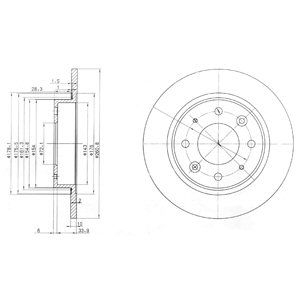 REAR SOLID BRAKE DISC PAIR - 261MM DIAMETER