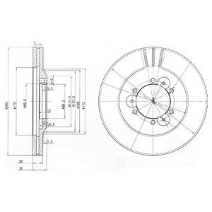 FRONT VENTED BRAKE DISC PAIR - 280MM DIAMETER