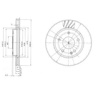 FRONT VENTED BRAKE DISC PAIR - 260MM DIAMETER