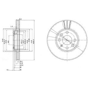 Front Vented Brake Disc Pair - 256mm Diameter