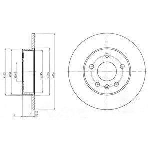 REAR SOLID BRAKE DISC PAIR - 264MM DIAMETER