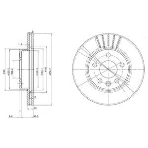 Front Vented Brake Disc Pair - 280mm Diameter