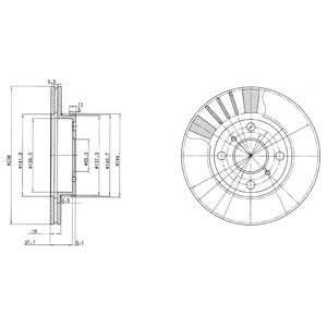 FRONT VENTED BRAKE DISC PAIR - 238MM DIAMETER