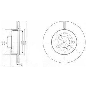 FRONT VENTED BRAKE DISC PAIR - 232MM DIAMETER