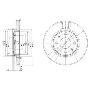 FRONT VENTED BRAKE DISC PAIR - 281MM DIAMETER