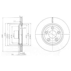 REAR VENTED BRAKE DISC PAIR - 288MM DIAMETER