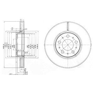 Front Vented Brake Disc Pair - 286mm Diameter