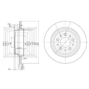 Rear Solid Brake Disc Pair Coated - 288mm Diameter