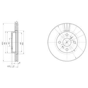 FRONT VENTED BRAKE DISC PAIR - 255MM DIAMETER