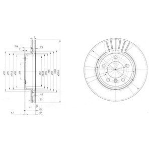 Front Vented Brake Disc Pair Coated - 300mm Diameter