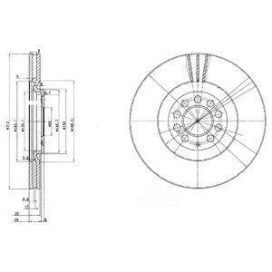 Front Vented Brake Disc Pair - 312mm Diameter