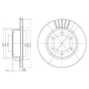 FRONT VENTED BRAKE DISC PAIR - 319MM DIAMETER