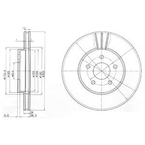 Front Vented Brake Disc Pair Coated - 300mm Diameter