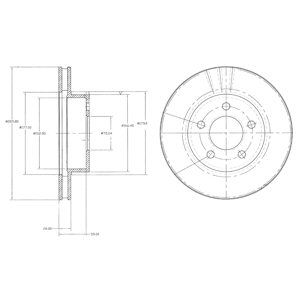 FRONT VENTED BRAKE DISC PAIR - 286MM DIAMETER