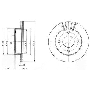 FRONT VENTED BRAKE DISC PAIR - 214MM DIAMETER