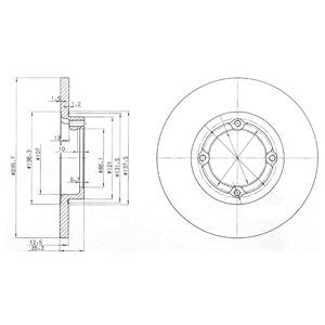 FRONT SOLID BRAKE DISC PAIR - 236MM DIAMETER