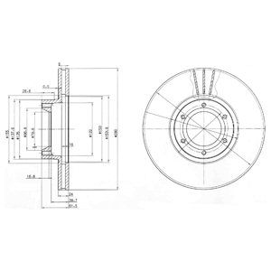 FRONT VENTED BRAKE DISC PAIR - 280MM DIAMETER