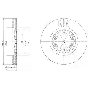 FRONT VENTED BRAKE DISC PAIR - 256MM DIAMETER