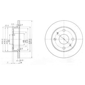 FRONT SOLID BRAKE DISC PAIR - 211MM DIAMETER