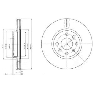 Front Vented Brake Disc Pair - 260mm Diameter