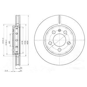 REAR VENTED BRAKE DISC PAIR - 256MM DIAMETER