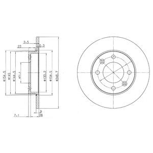 Rear Solid Brake Disc Pair - 246.7mm Diameter