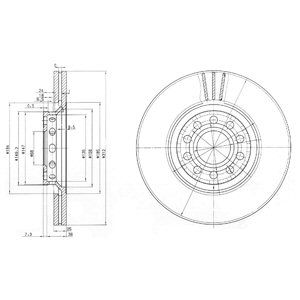 Front Vented Brake Disc Pair - 312mm Diameter