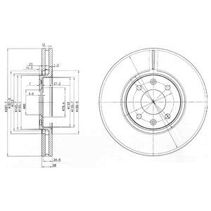 FRONT VENTED BRAKE DISC PAIR - 288MM DIAMETER