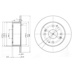 REAR SOLID BRAKE DISC PAIR - 260MM DIAMETER