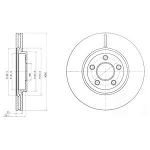 FRONT VENTED BRAKE DISC PAIR - 280MM DIAMETER