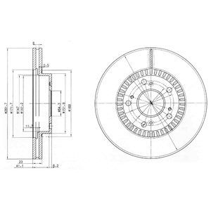 FRONT VENTED BRAKE DISC PAIR - 282MM DIAMETER