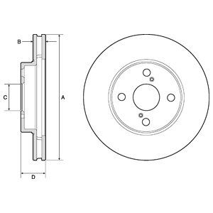 Front Vented Brake Disc Pair - 255mm Diameter