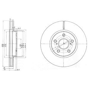 FRONT VENTED BRAKE DISC PAIR - 296MM DIAMETER