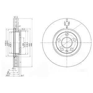 Front Vented Brake Disc Pair - 285mm Diameter