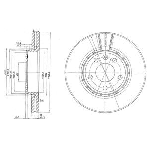 Front Vented Brake Disc Pair - 305mm Diameter