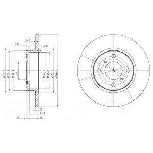 FRONT SOLID BRAKE DISC PAIR - 246.8MM DIAMETER