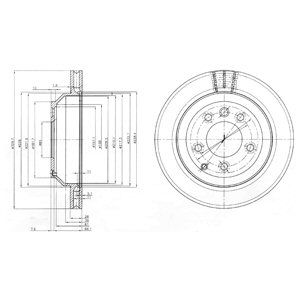 Rear Vented Brake Disc Pair Coated - 330mm Diameter