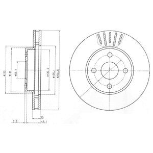 FRONT VENTED BRAKE DISC PAIR - 255MM DIAMETER