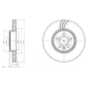 FRONT VENTED BRAKE DISC PAIR - 316MM DIAMETER