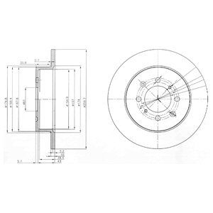 REAR SOLID BRAKE DISC PAIR - 259.8MM DIAMETER