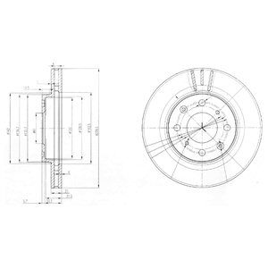 FRONT VENTED BRAKE DISC PAIR - 239.8MM DIAMETER