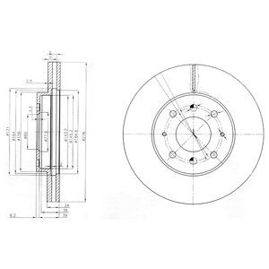 FRONT VENTED BRAKE DISC PAIR - 275.8MM DIAMETER