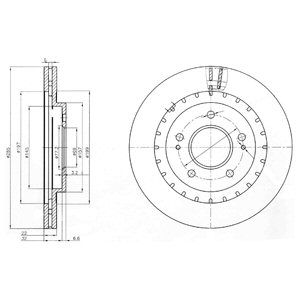 FRONT VENTED BRAKE DISC PAIR - 286MM DIAMETER