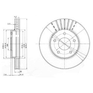 Front Vented Brake Disc Pair - 279.8mm Diameter