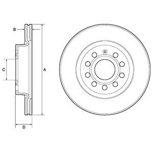 Front Vented Brake Disc Pair Coated - 279.8mm Diameter