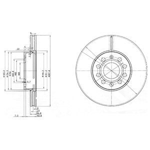 Front Vented Brake Disc Pair Coated - 287.8mm Diameter