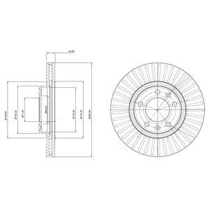 FRONT VENTED BRAKE DISC PAIR COATED - 283MM DIAMETER