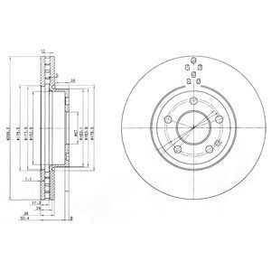 Front Vented Brake Disc Pair - 300mm Diameter