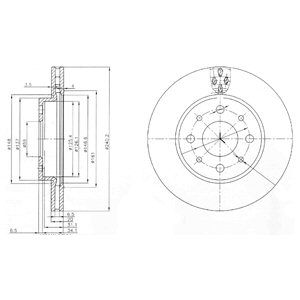 FRONT VENTED BRAKE DISC PAIR - 240.5MM DIAMETER